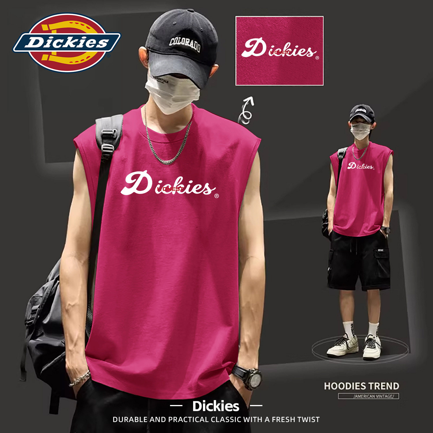 Dickies男士潮流健身无袖背心
