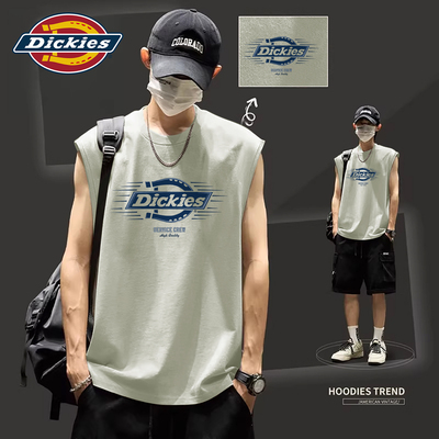 Dickies美式纯棉薄款无袖背心男生2026夏季新款运动健身打底上衣