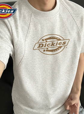 Dickies花灰色短袖T恤男款2026新款夏季潮流印花宽松休闲解构体恤