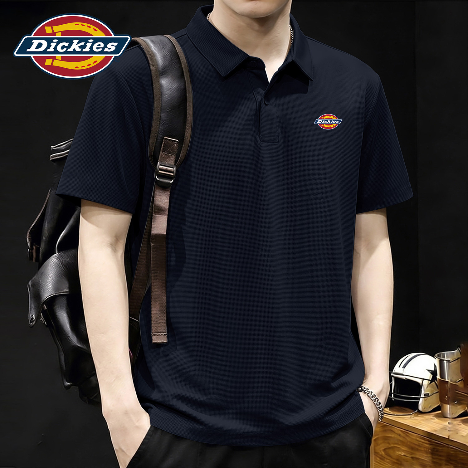 Dickies深蓝色冰丝无痕POLO衫202