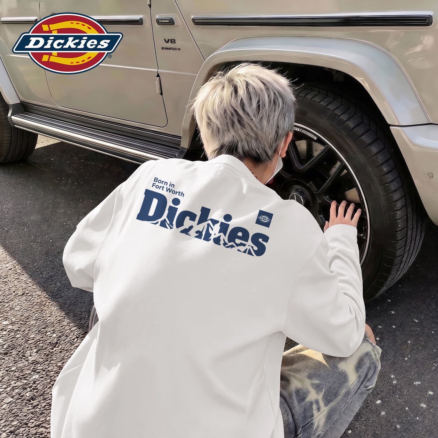 Dickies白色男生长袖T恤2026秋