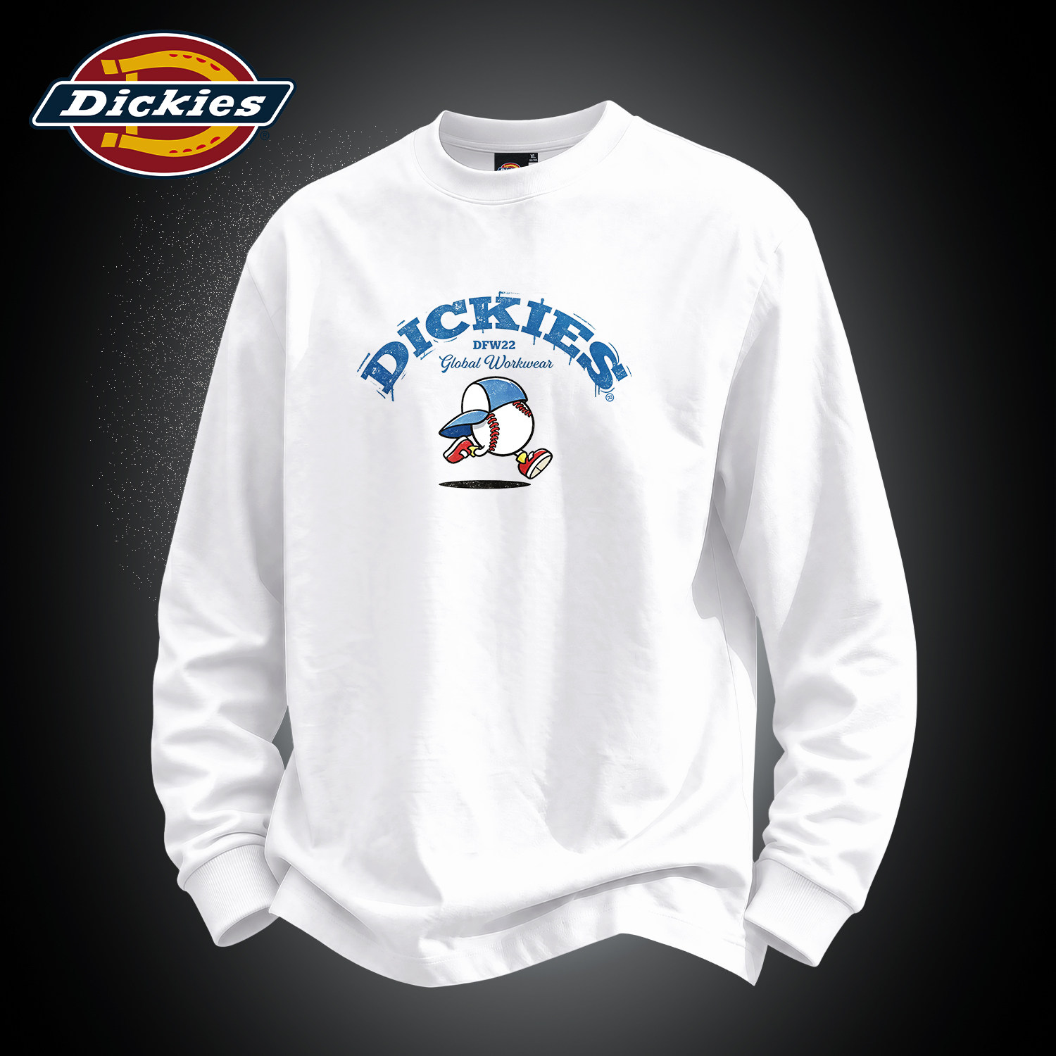 Dickies2026新款纯棉圆领长袖T恤