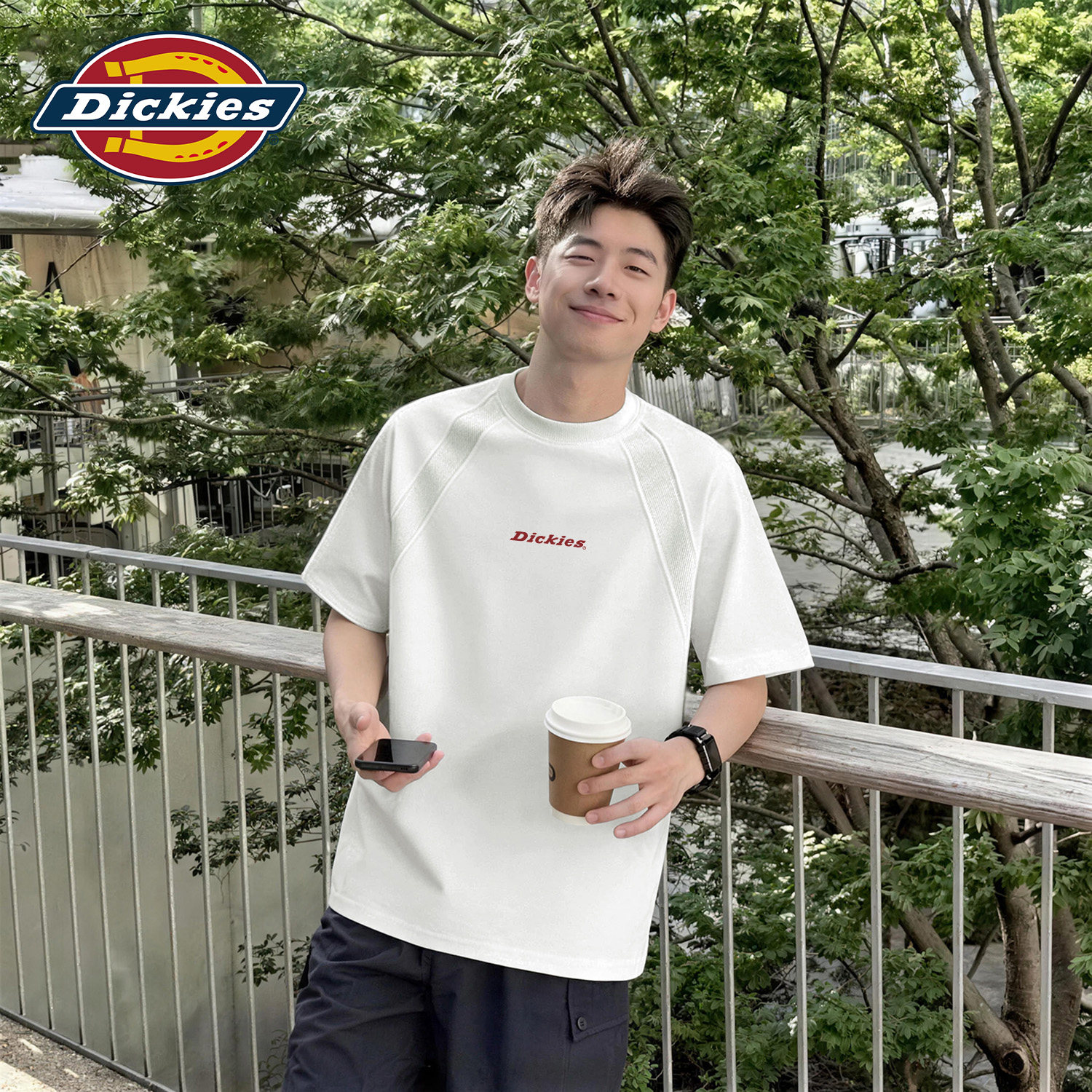 Dickies白色圆领插肩短袖T恤男款