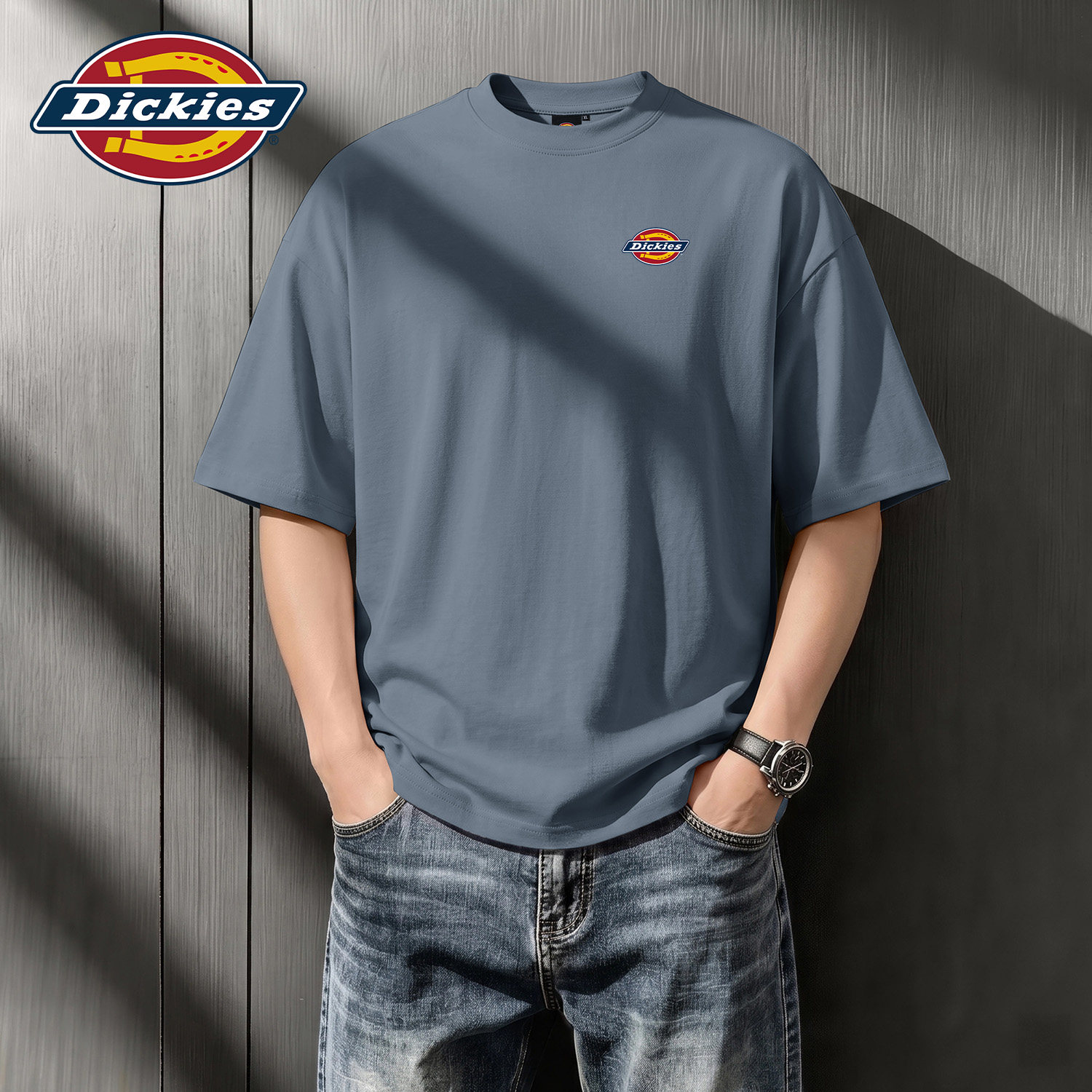 Dickies深灰色纯棉短袖T恤男款2026夏季新款基础logo印花美式体恤