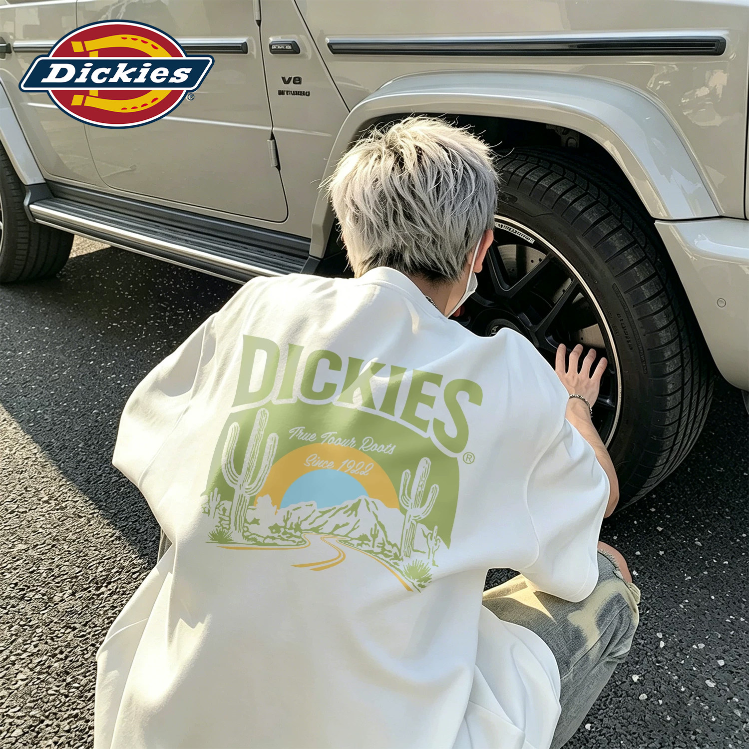Dickies白色纯棉短袖T恤男生2026新款夏季潮流内搭百搭打底衫半袖