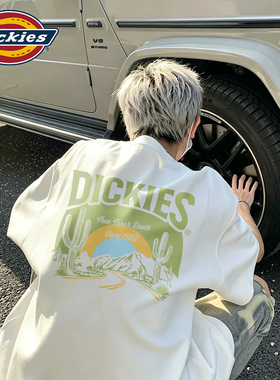 Dickies白色纯棉短袖T恤男生2026新款夏季潮流内搭百搭打底衫半袖