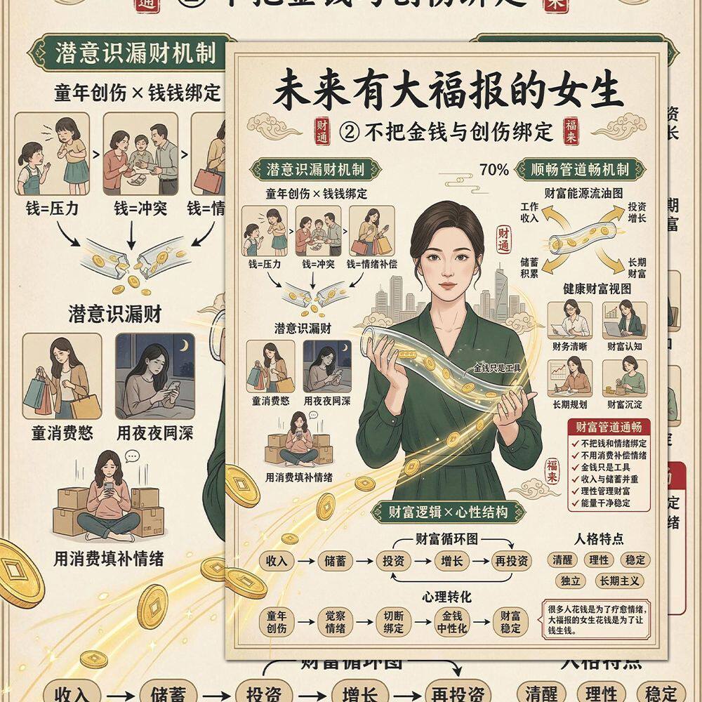 理财教育励志贴纸未来福报