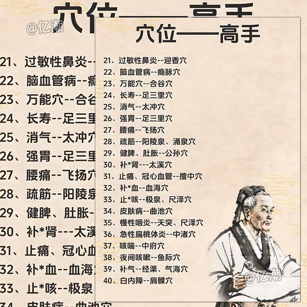 中医穴位图解养生笔记本贴纸贴画