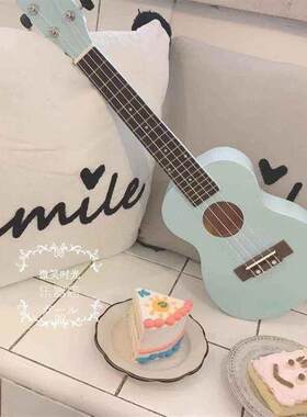 婴儿蓝小清新尤克里里乌克丽丽21寸23寸夏威夷四弦琴初学者小吉他