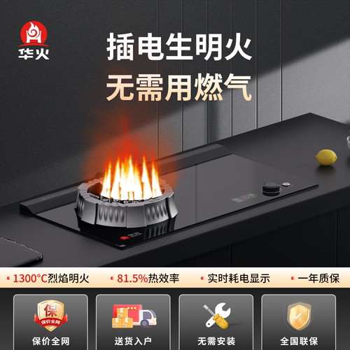 华火电火灶纯电生明火商用5000W大功率电燃灶插电即用无需燃料