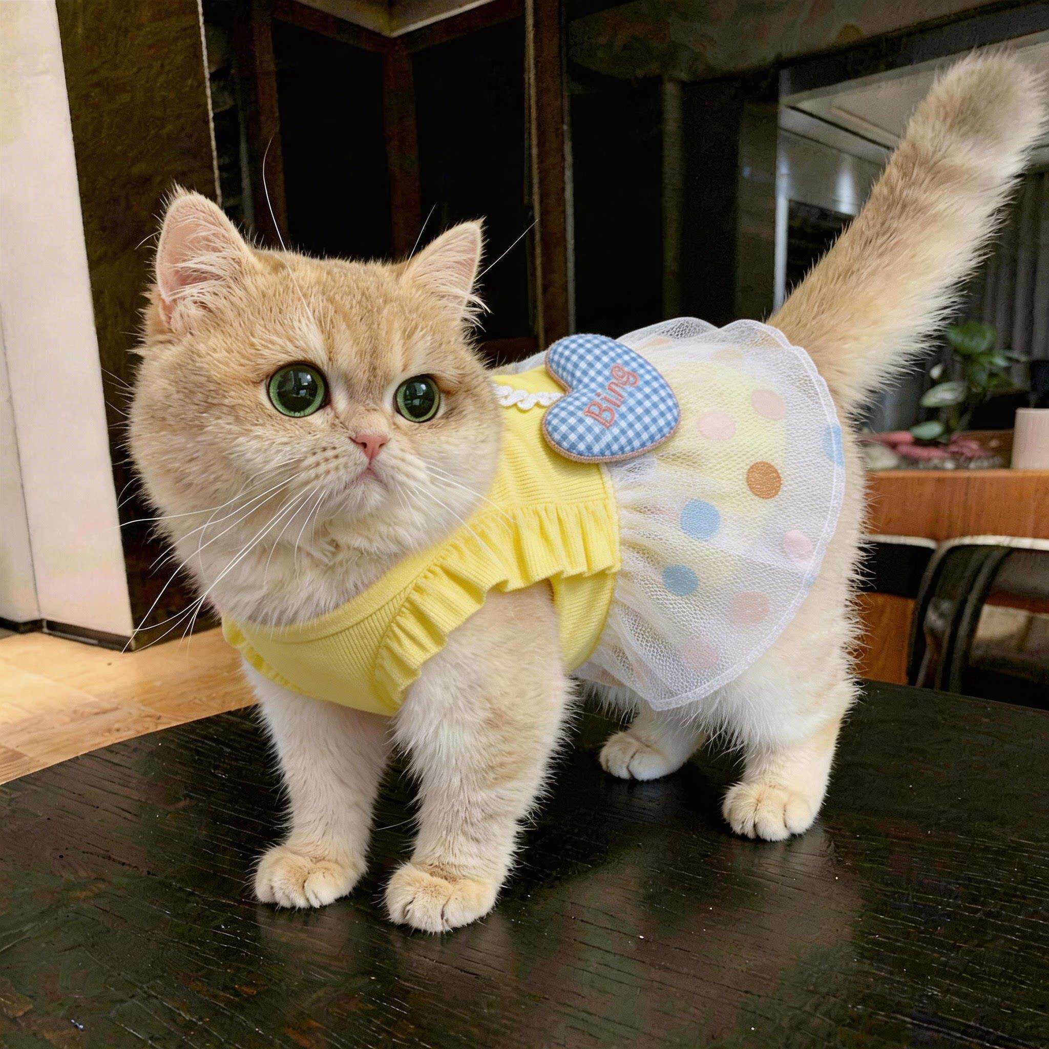 猫咪衣服小猫防掉毛夏季薄款洋装德文猫无毛猫防着凉新款透气