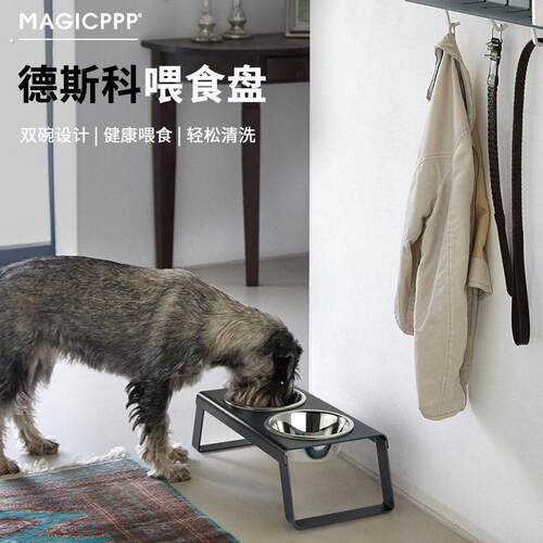 折叠狗盆狗碗双碗大号大型犬防打翻狗狗饭盆狗食盆狗狗碗盘