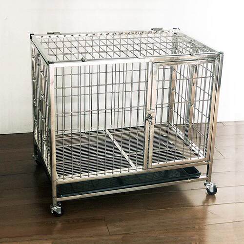 折叠宠物笼子不锈钢小型犬中型犬泰迪贵宾法斗柯基边境牧羊犬狗实