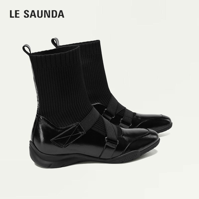 LESAUNDA/莱尔斯丹显瘦加绒袜靴