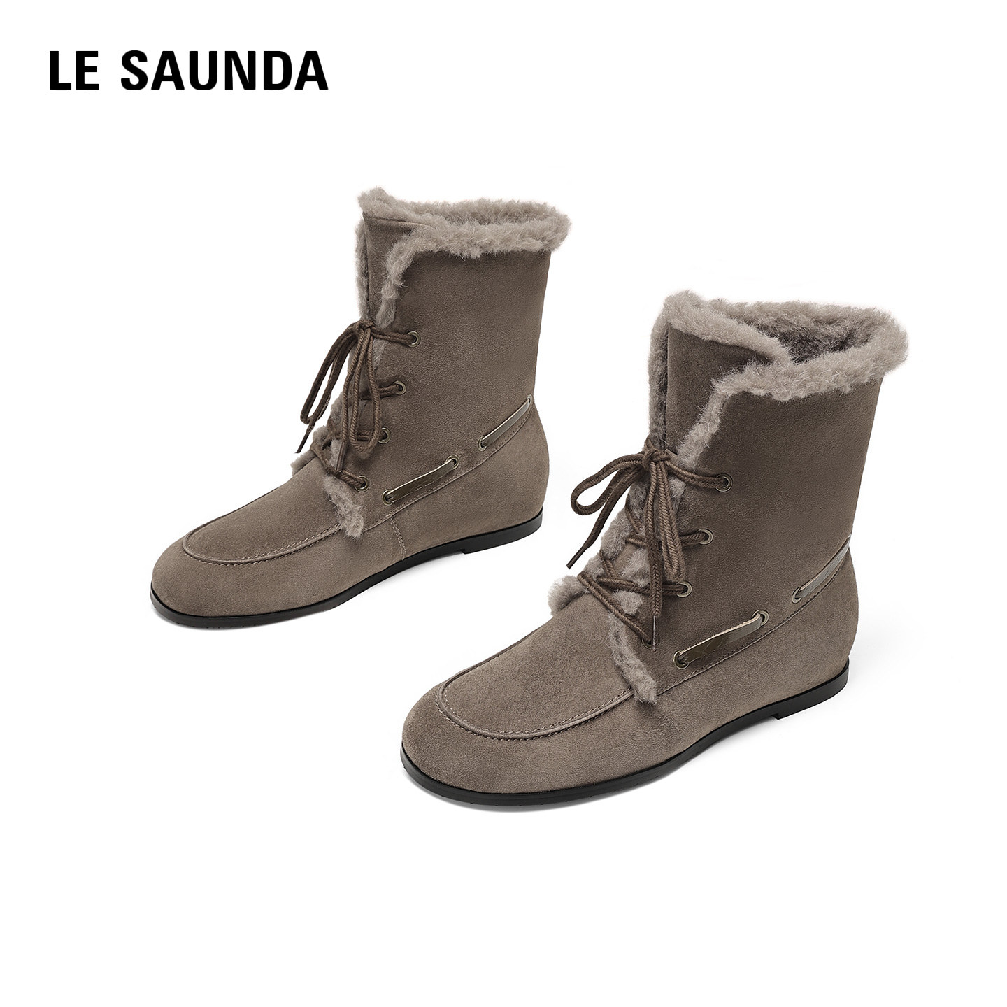 LESAUNDA/莱尔斯丹加绒中筒靴