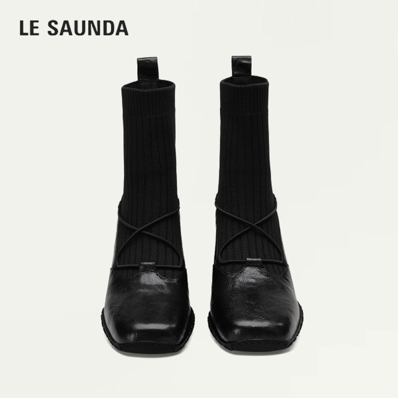LESAUNDA/莱尔斯丹真皮弹力袜靴