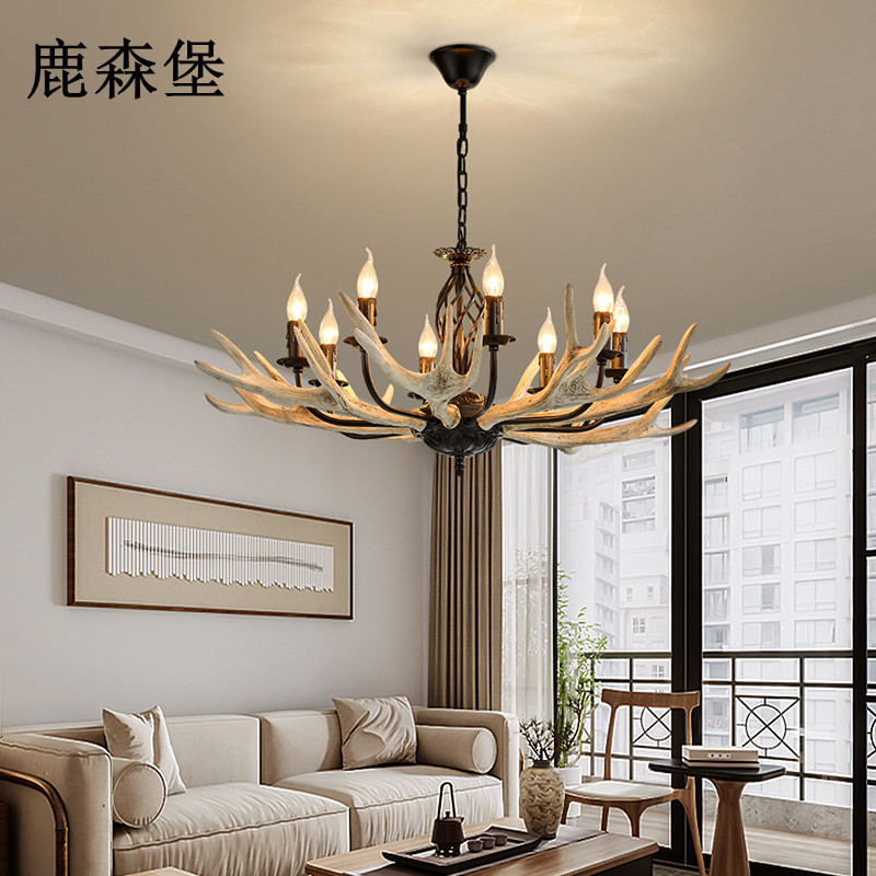 鹿角吊灯北欧创意客厅餐厅书