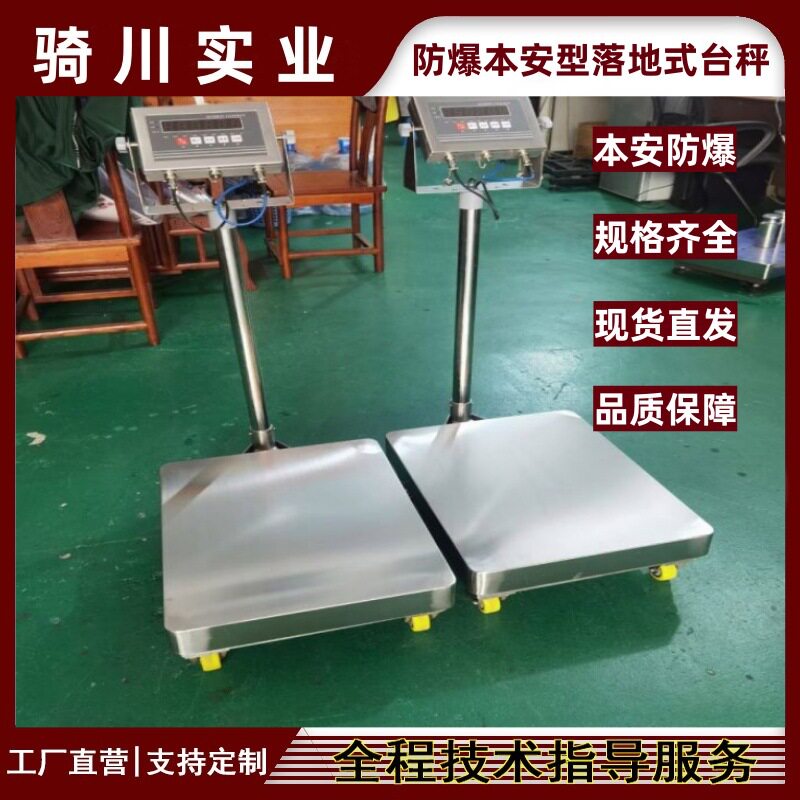 带RS485串口信号输出防爆移动电子秤轮子双层移动框架防爆小台秤