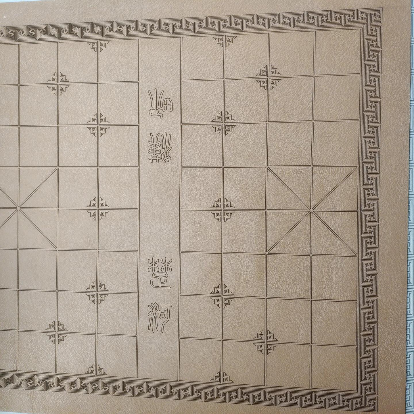 真牛皮棋盘彷古中国象棋棋盘真皮复古加厚棕色咖啡色皮子折叠