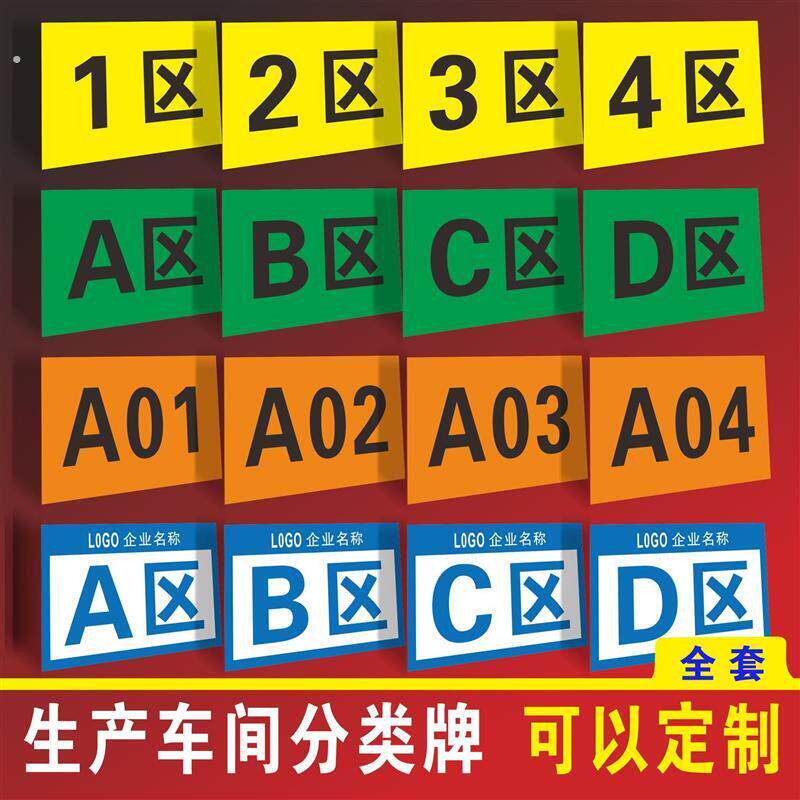 工厂公司标识牌牌数字车间号码区域画分定制类仓库区地吊牌标志牌