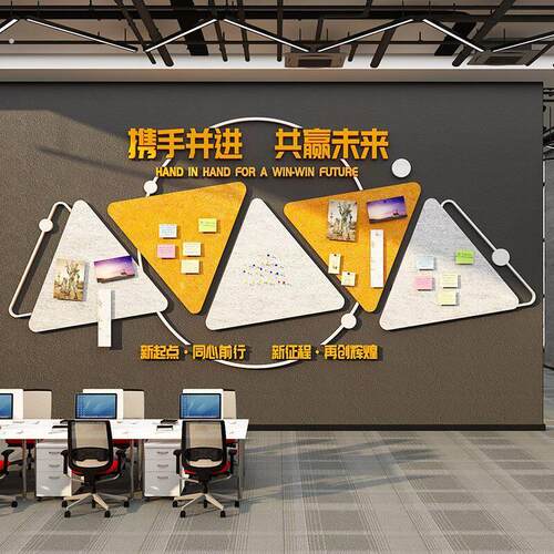 办公室墙面装饰告通知栏毛毡板企业文化氛围布置员工风采照片展示