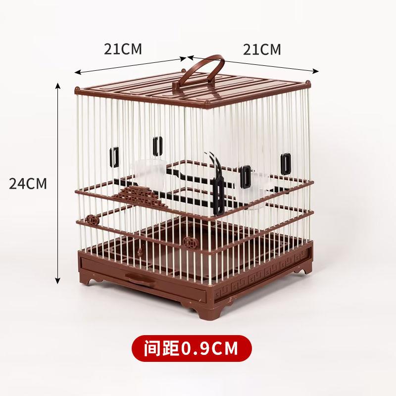 手提鸟笼带底网黄鸟被子珍珠带抽屉绣眼塑钢鸟笼加密玻璃杠秀眼笼