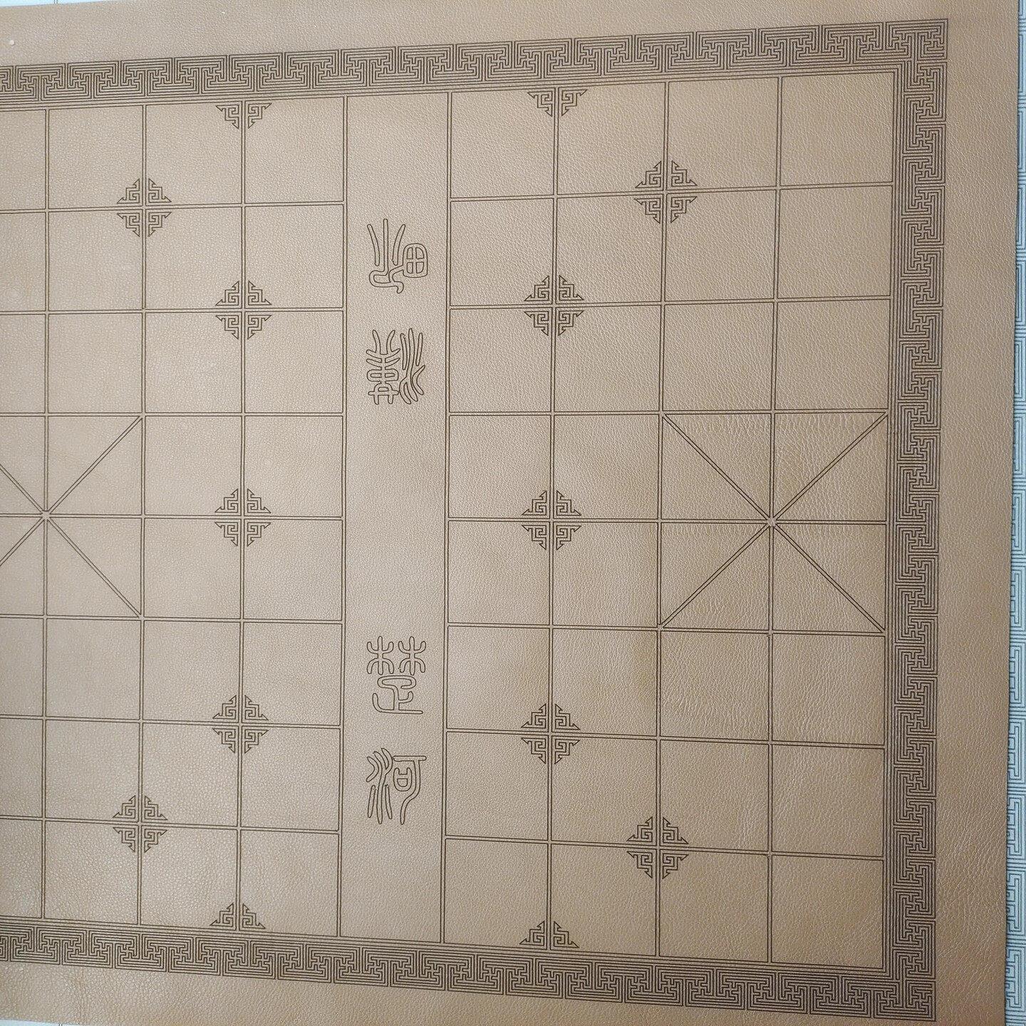 真牛皮棋盘彷古中国象棋棋盘真皮复古加厚棕色咖啡色皮子折叠