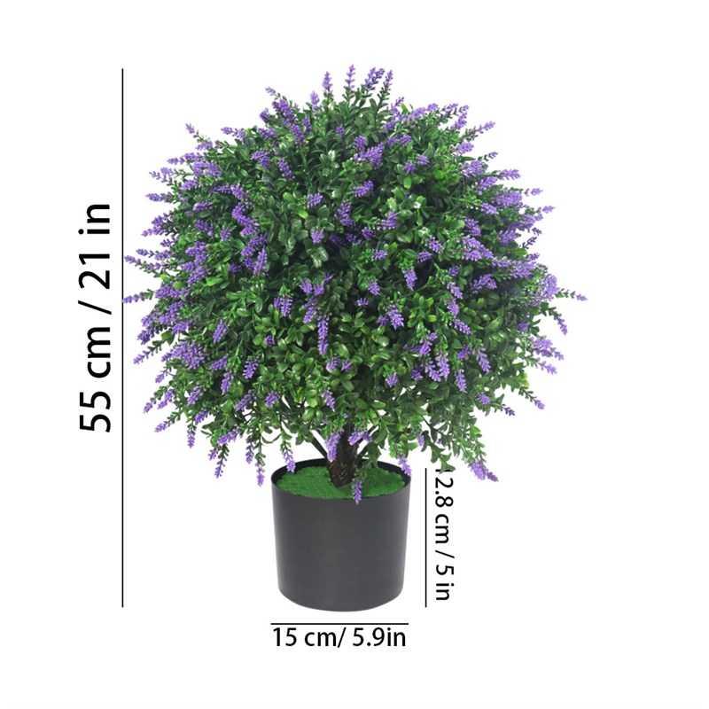 亚马逊热销仿真绿植球型盆景薰衣草盆栽黄杨木带红果白果球形植物