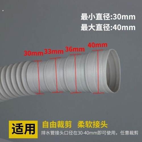 饭店厨房灶台下水管加长下水管出水管厨房面盆下水软管延长管