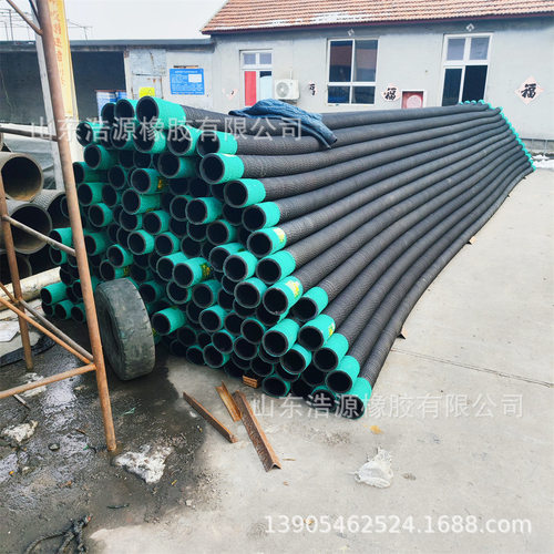 红头耐磨橡胶钢丝管出口非洲加纳淘金专用吸排砂橡胶钢丝软管