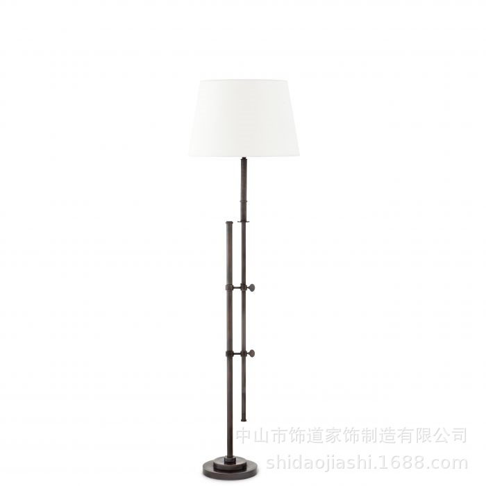 美式现代简约客厅创意伸缩落地灯卧室床头书房阅读布罩亚麻落地灯
