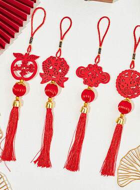 红色中国结吉祥过年小挂件乔迁福字挂饰小号新年装饰2026马年新款