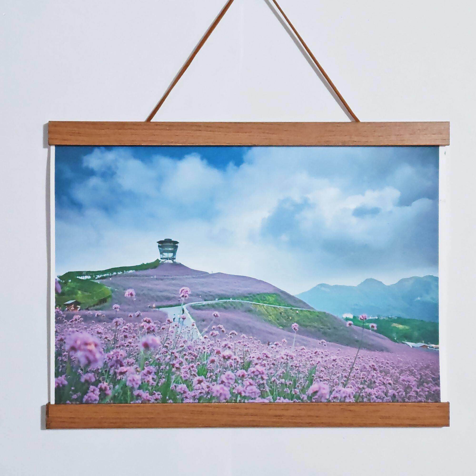 木质家居磁吸挂画夹吸铁挂画简约文艺相框书法绘画风景装裱画悬挂
