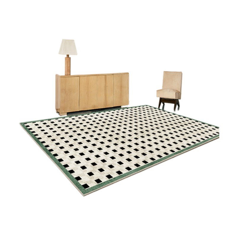 北欧棋盘格客厅地毯地垫短毛茶几卧室沙发茶几毯房间满铺防滑脚垫