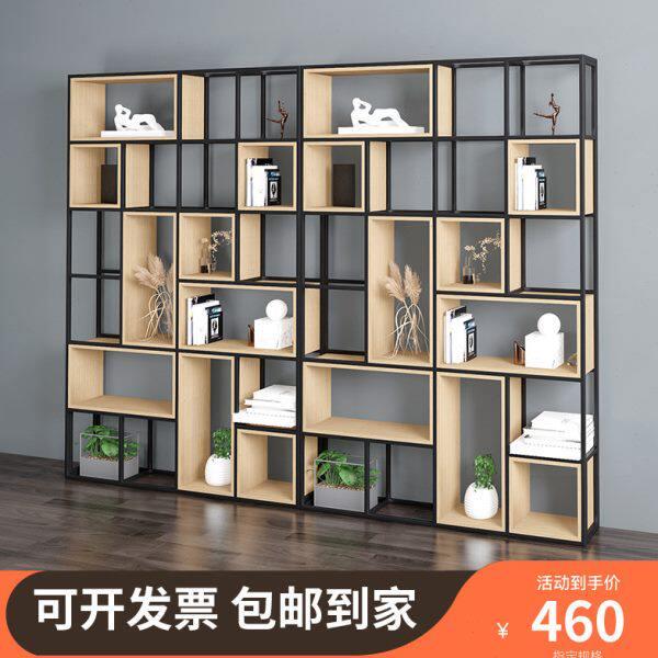 办公室现代简约工业风铁艺隔断置物架客厅玄关多层收纳装饰架书架