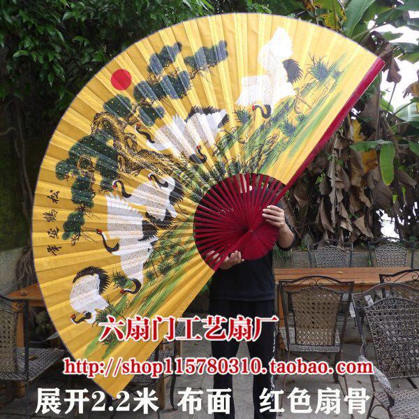 超大挂扇装饰扇工艺大折扇子客厅沙发背景墙壁挂扇中国风松鹤延年