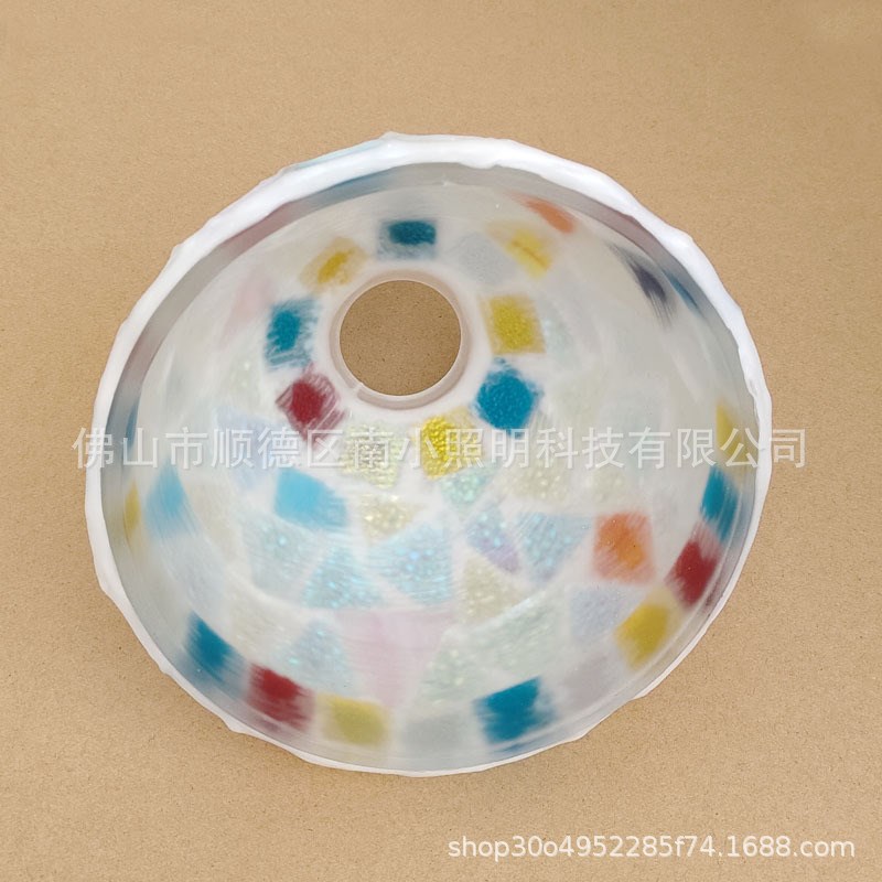 彩色玻璃灯罩北欧复古地中海吊灯美式蒂凡尼灯罩马赛克创意玻璃罩