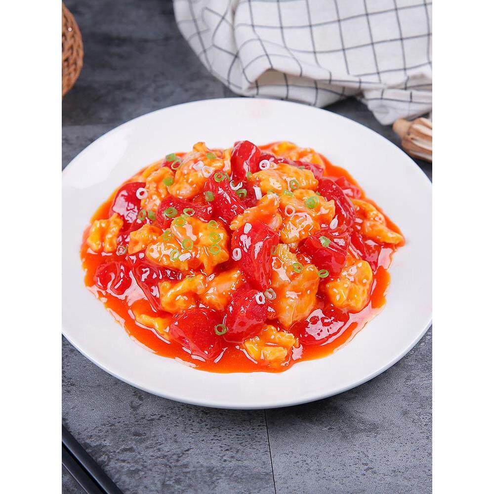 仿真番茄炒蛋 食品模型 假食物西红柿炒鸡蛋炒菜美食饭店菜品假菜