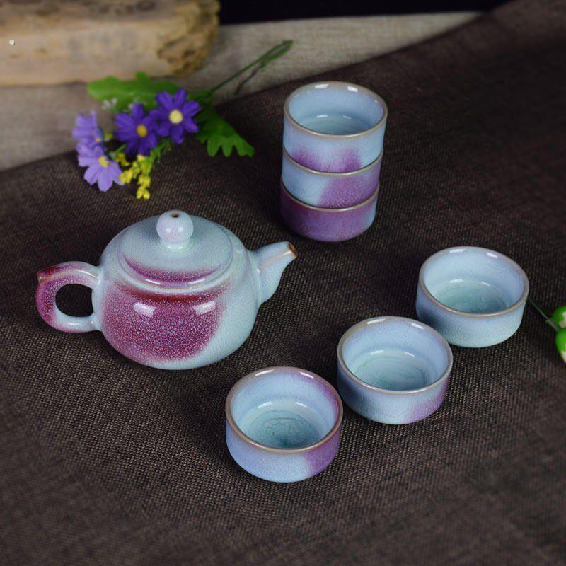禹州神垕新款中式钧瓷加厚耐热全手工陶瓷器茶壶杯功夫茶具杯套装