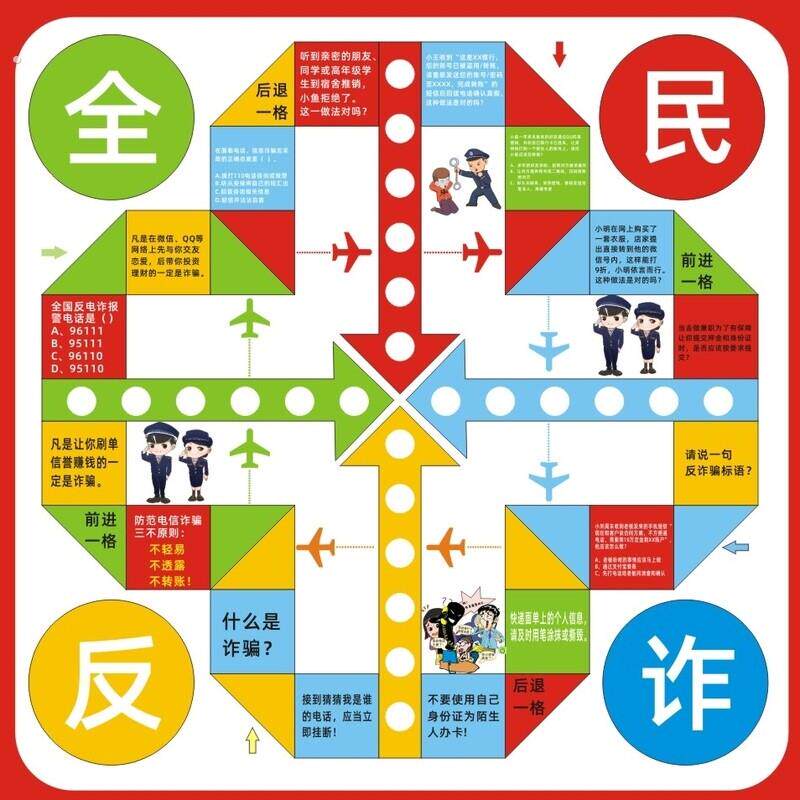 防范电信网络反诈骗安全宣传活动户外真人大型富翁飞行棋游戏道具