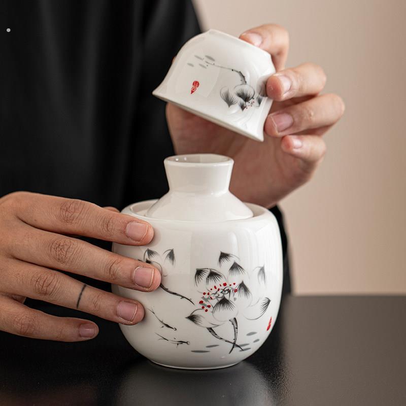 温酒器烫酒壶家用温酒壶热酒壶二两陶瓷酒具烫酒黄酒酒杯酒器套装