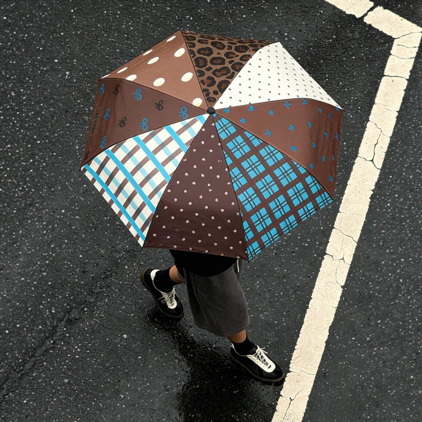 韩系拼接雨伞小巧可携式高颜值高级感自动折叠防风加固大暴雨伞室