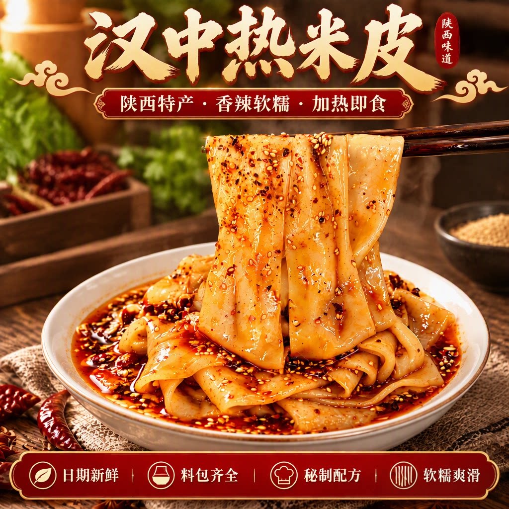 陕西特产香辣热米皮即食