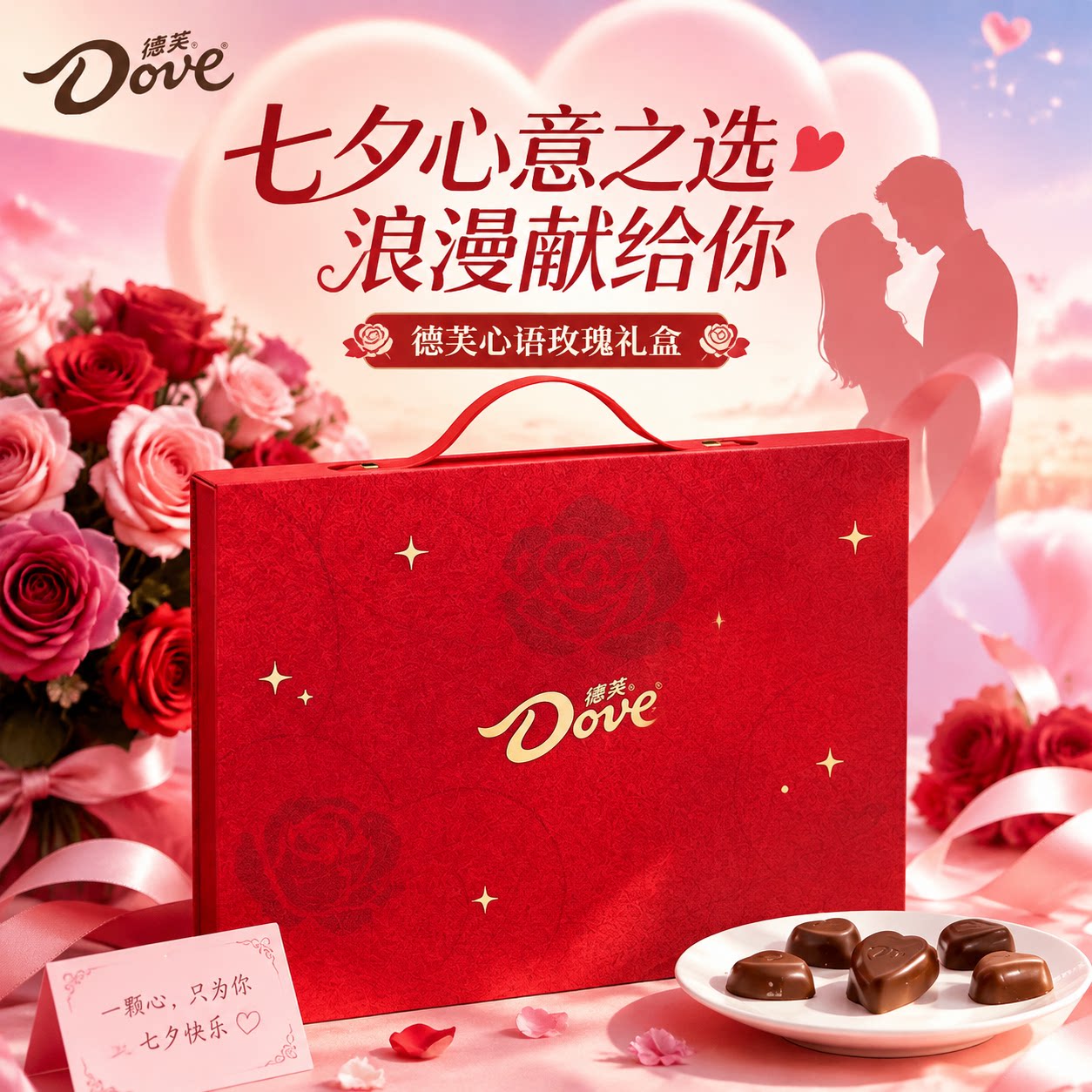 德芙玫瑰心语牛奶巧克力礼盒