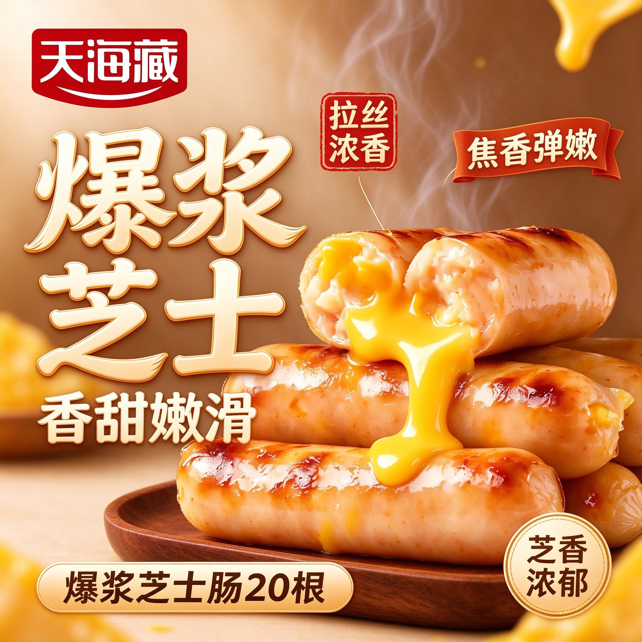 天海藏爆浆芝士夹心烤肠早餐