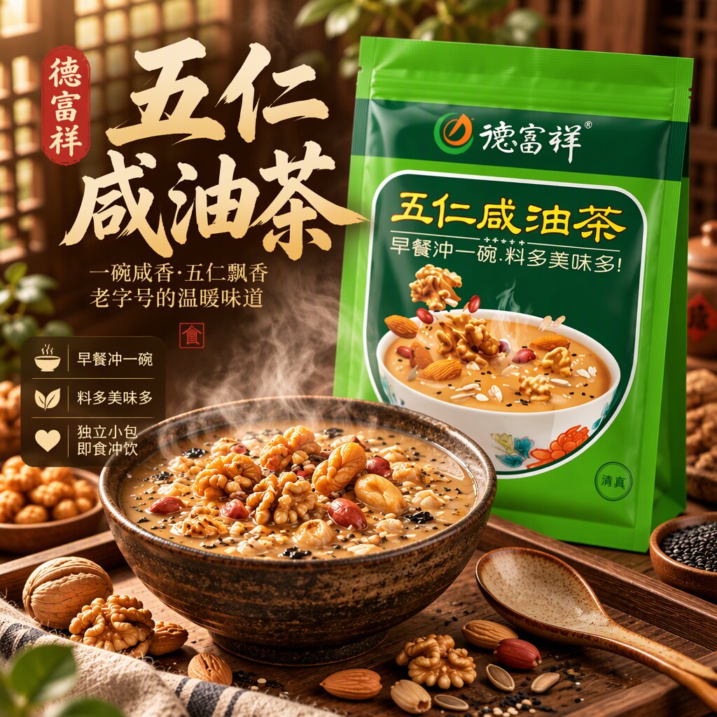 德富祥五仁咸油茶即冲清真早餐