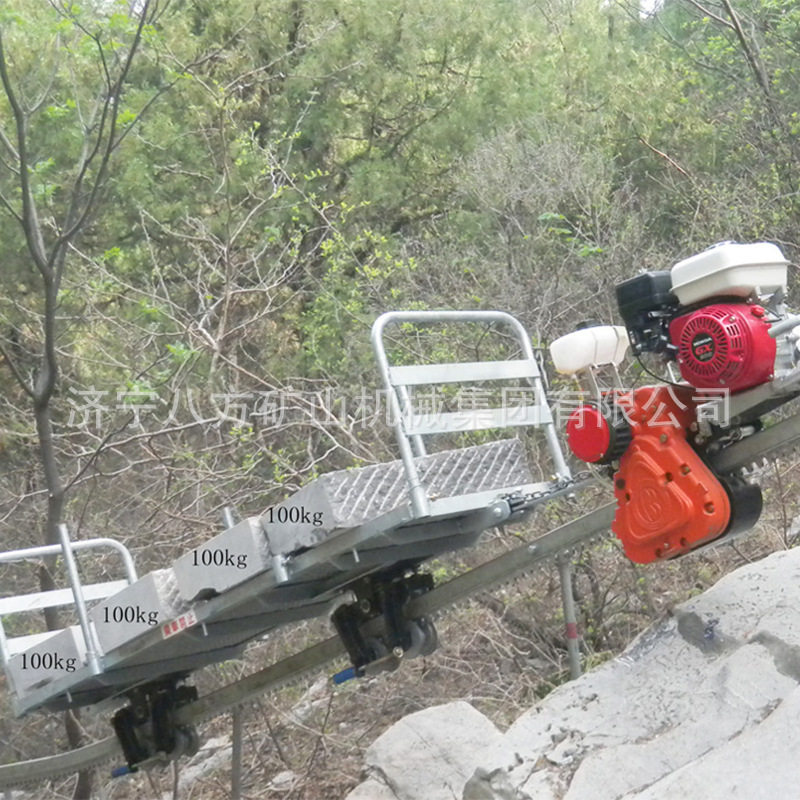 单轨运输车 山地汽油式载物车价格 索道运料车厂家