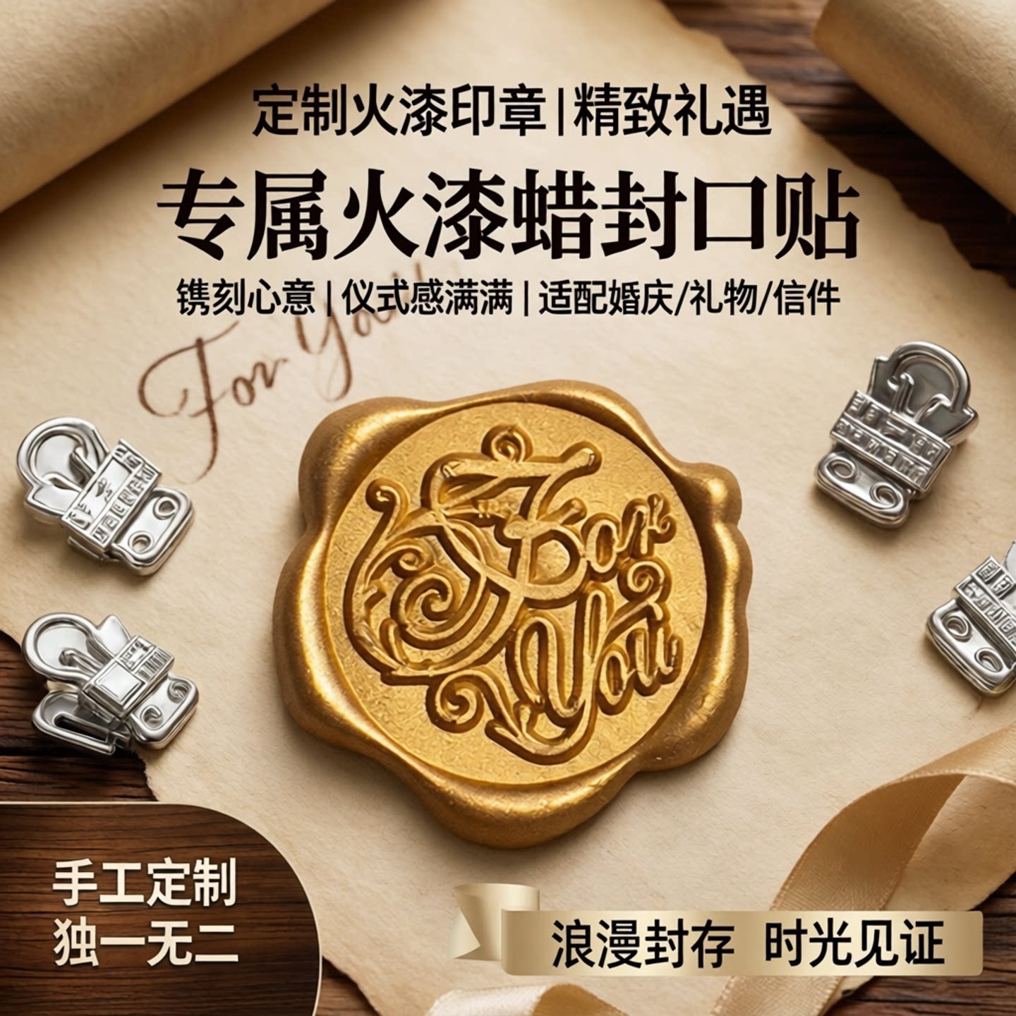 火漆印章贴火漆贴纸来图定制火漆蜡标喜字贴婚庆请柬信封封口贴