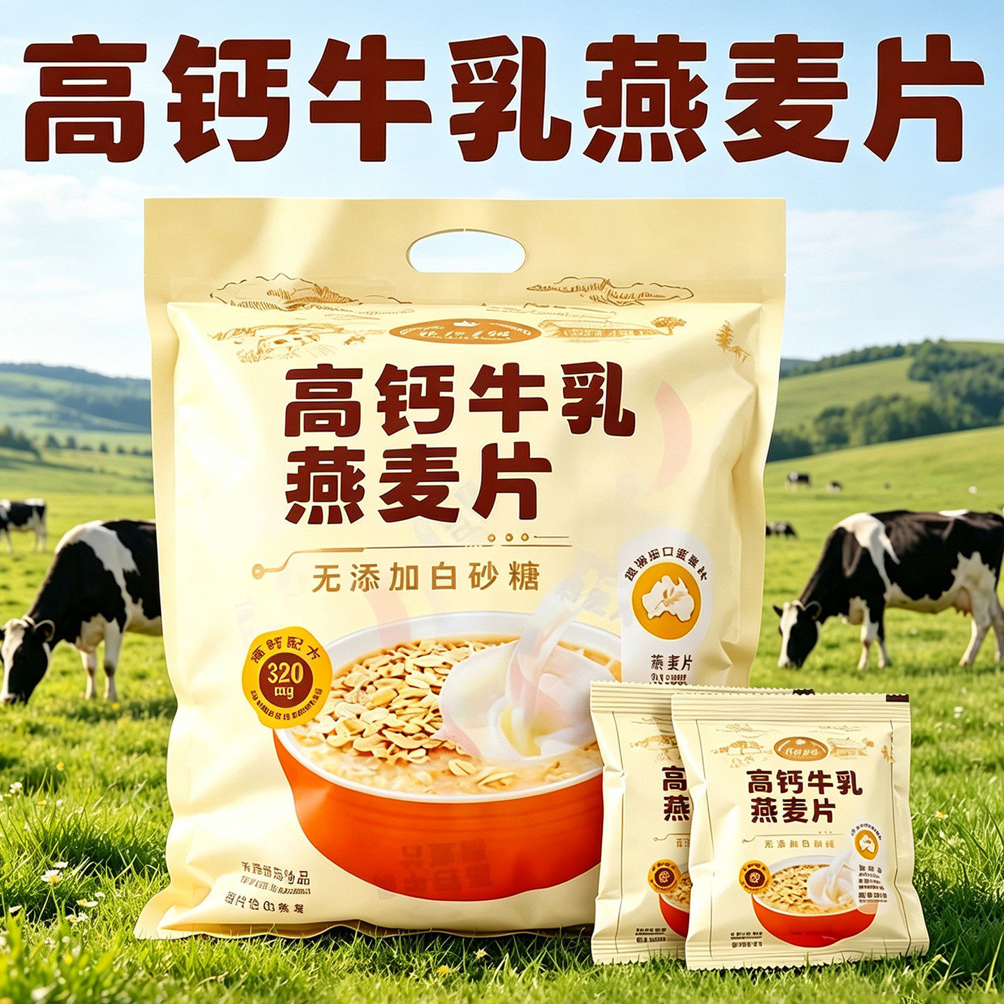 新日期】燕麦片牛奶加钙无糖精图片