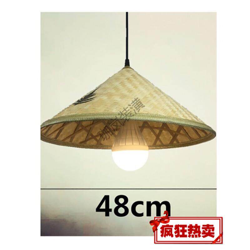 新中式工程灯斗笠灯农庄灯具农家乐火锅店吊灯竹编灯复古吊灯